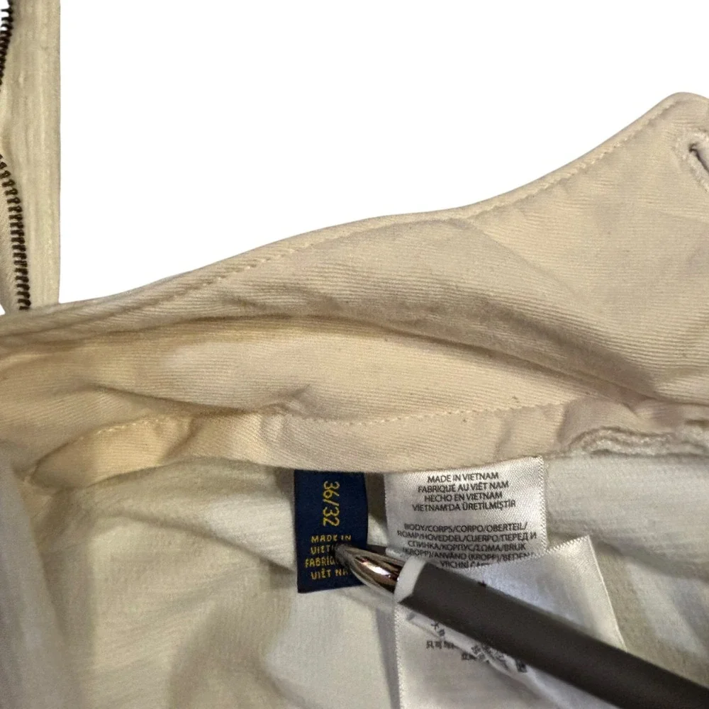 Polo Ralph Lauren Whitman Relaxed Fit Pleated Corduroy Pants Mens 36x29 White